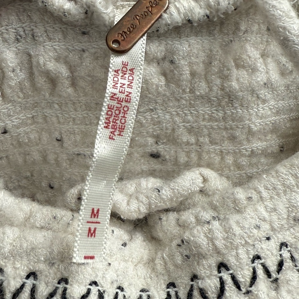 Free People Cream and Black Boho Blouse - Picture 4 of 5